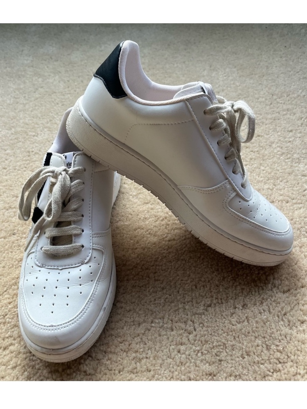 Victoria White/Black Leather Women's Sneakers #1258201 - Size 41 - VGUC - Spain